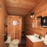 Men's washroom on Rancher's Row, Old Log Barn at Historic Reesor Ranch.