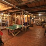 Games Room in Old Log Barn at Historic Reesor Ranch.