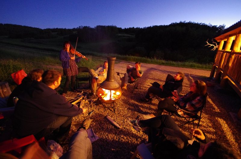 Campfire with music go well together.