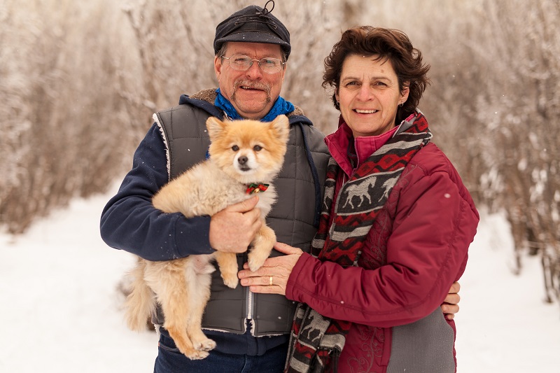 Scott and Theresa Reesor with Spike (Pomeranian)