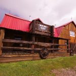 Old Log Barn front at Historic Reesor Ranch