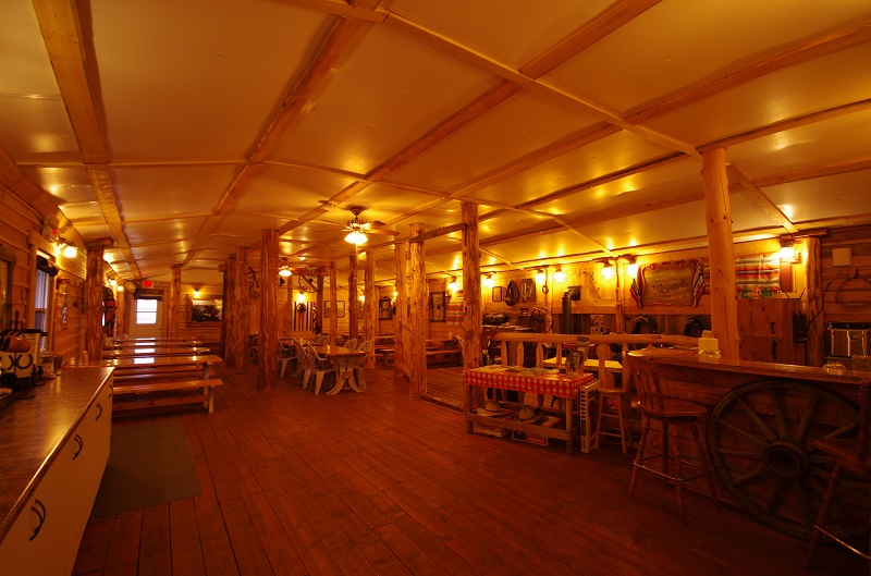 Ranch Hall Grill view of bar and counter at Historic Reesor Ranch