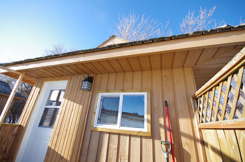 Pioneer Cabin front door and window