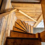 Log Cabin stairs to loft (caution steep)