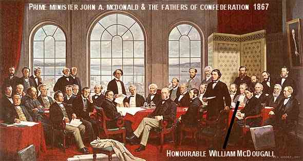Honourable William McDougall with Prime Minister John A. McDonald and the Fathers of Confederation 1867